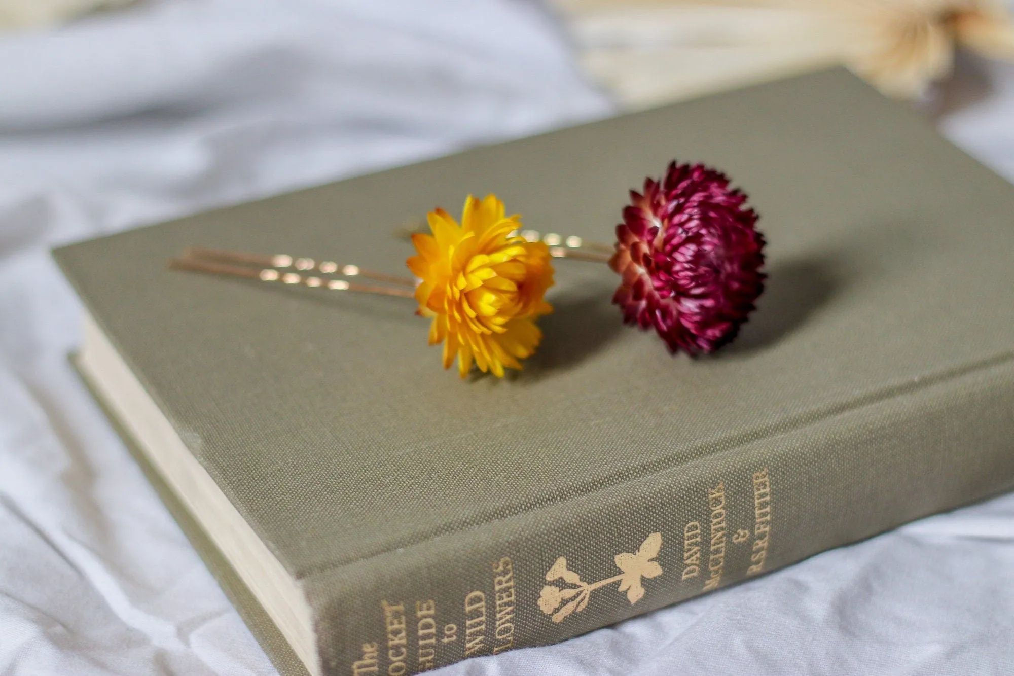 Real Dried Flower Hair Pins, Rustic Wedding hair Pins