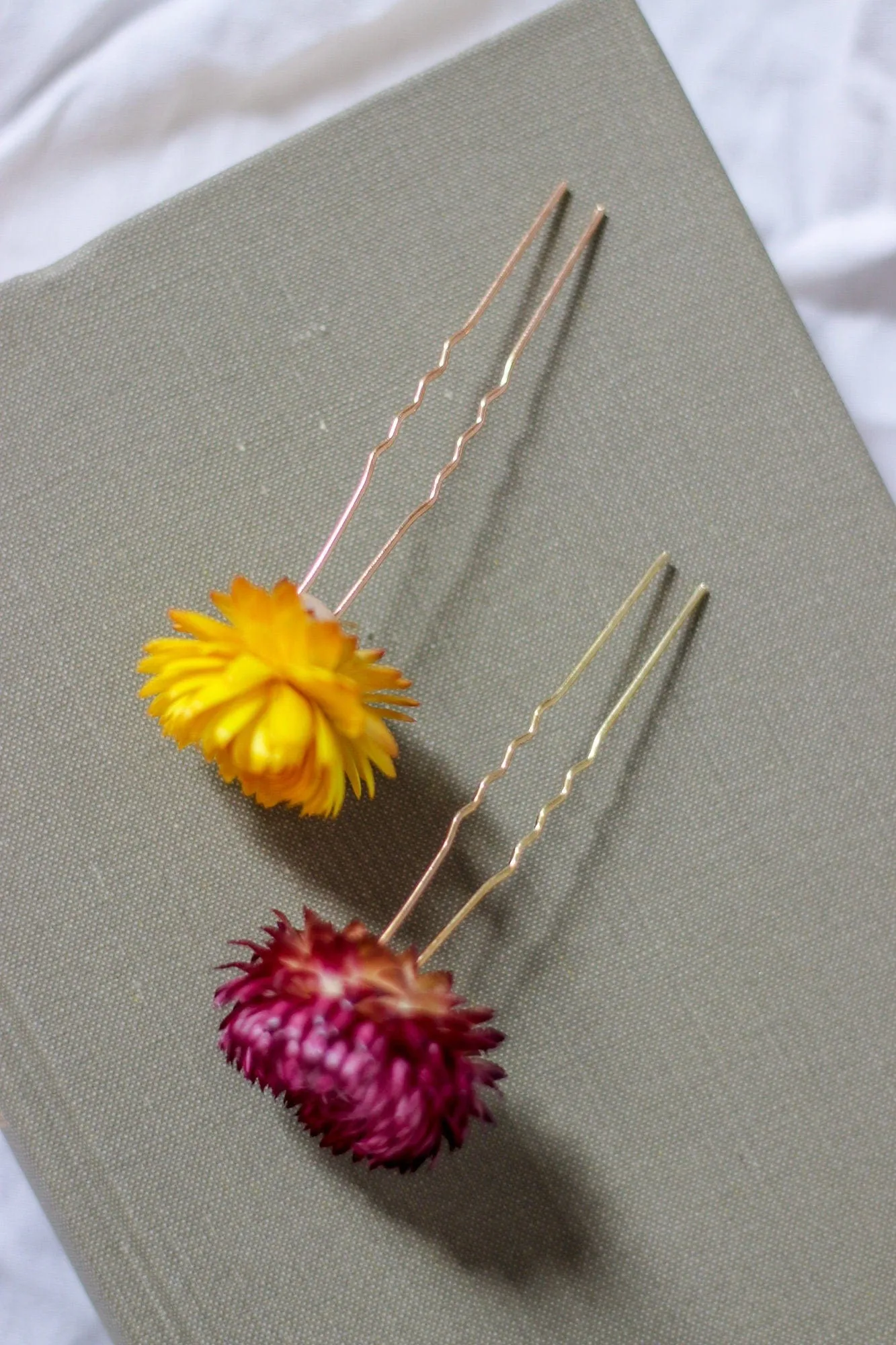 Real Dried Flower Hair Pins, Rustic Wedding hair Pins