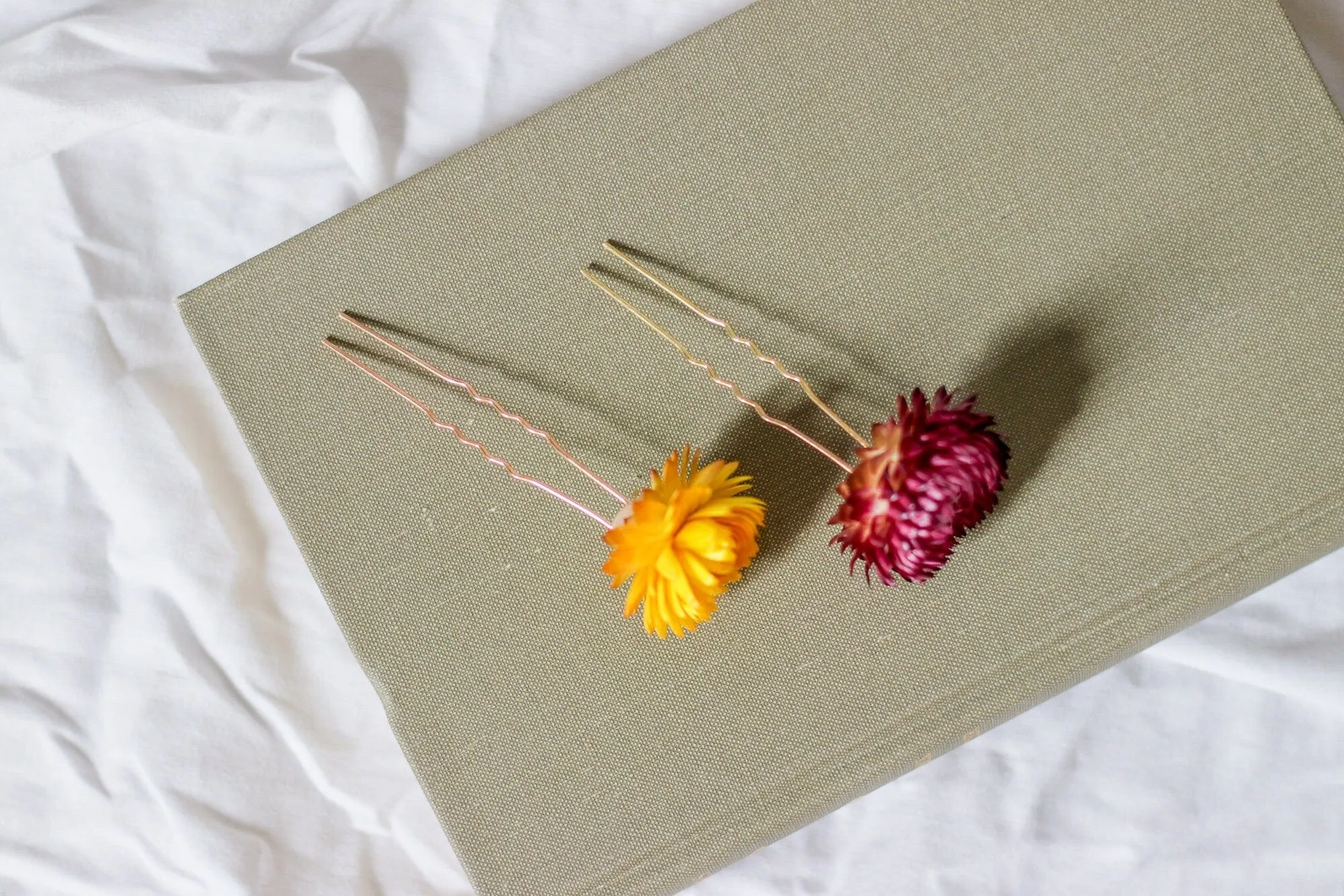 Real Dried Flower Hair Pins, Rustic Wedding hair Pins