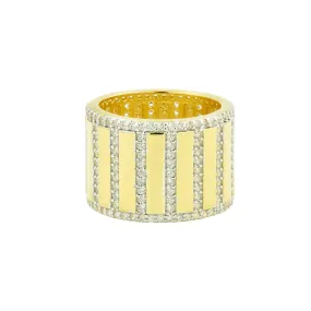 Rectangular Pavé Cigar Band Ring