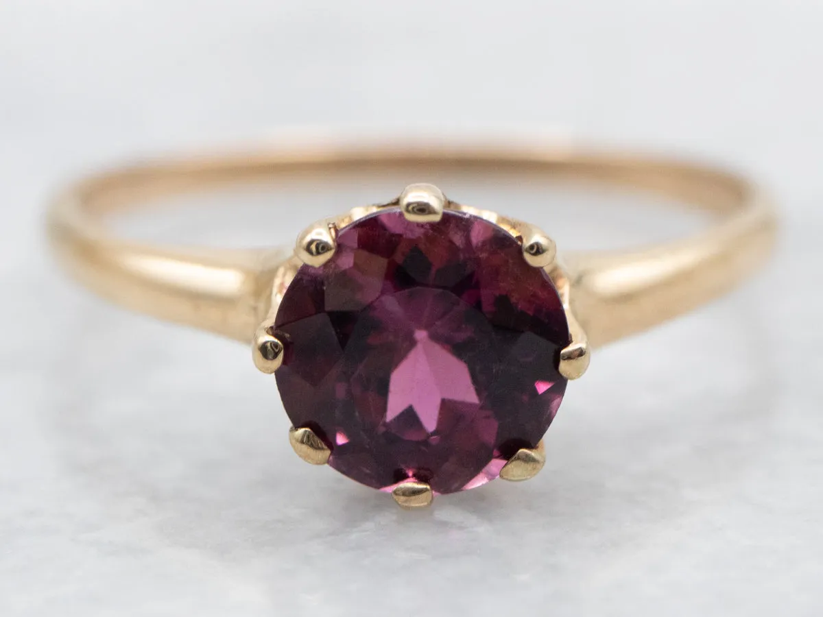 *RESERVED* Vintage Pink Tourmaline Solitaire Ring