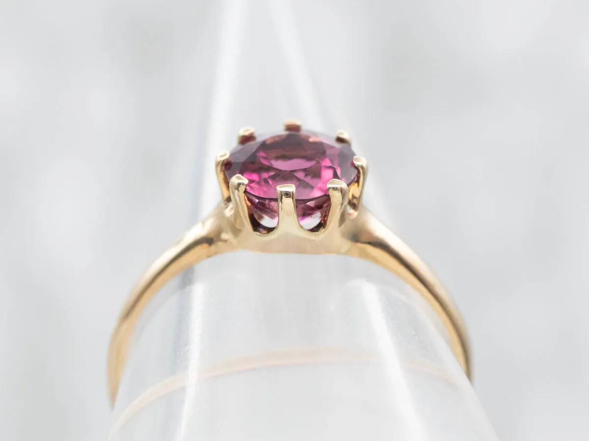 *RESERVED* Vintage Pink Tourmaline Solitaire Ring