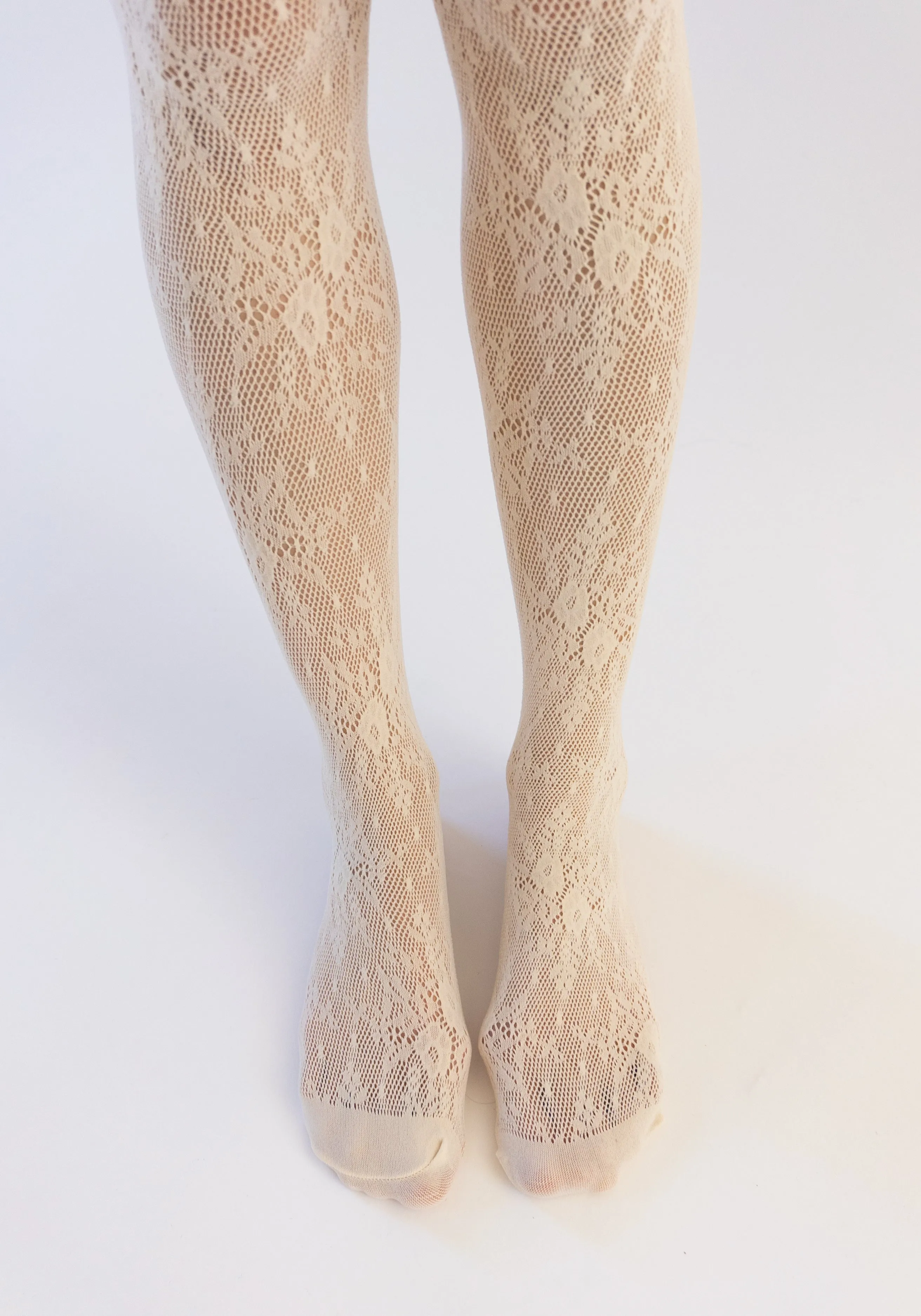 Rosa Lace Tights in Ivory