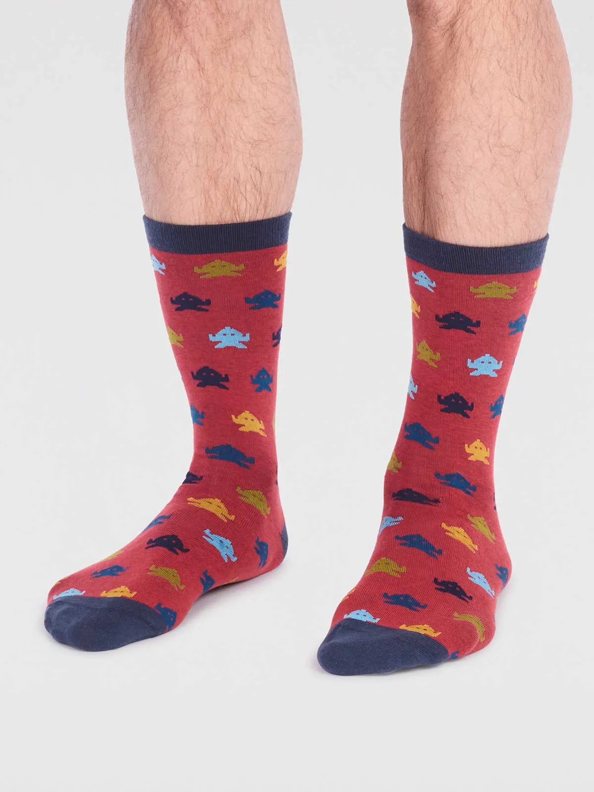 Salas Organic Cotton Rocket Socks - Hibiscus Red