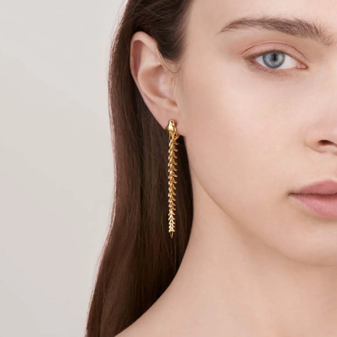 Serpent's Trace Drop Earrings - Yellow Gold Vermeil