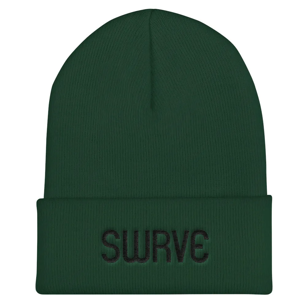 swrve 1968 BLACK embroidered beanie