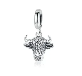 Taurus Bullhead Dangle Charm 925 Sterling Silver