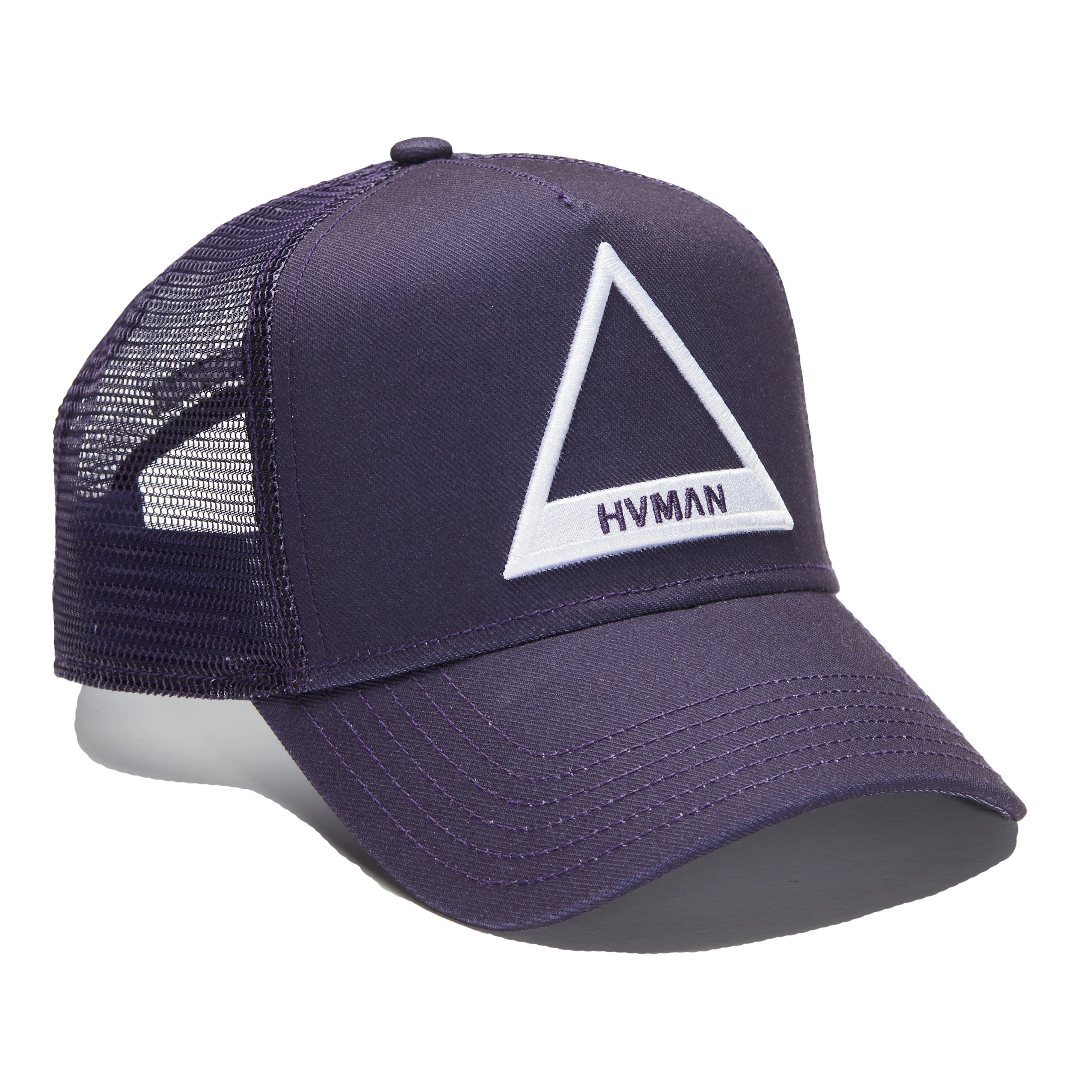 TRIANGLE LOGO MESH TRUCKER HAT IN PARACHUTE PURPLE