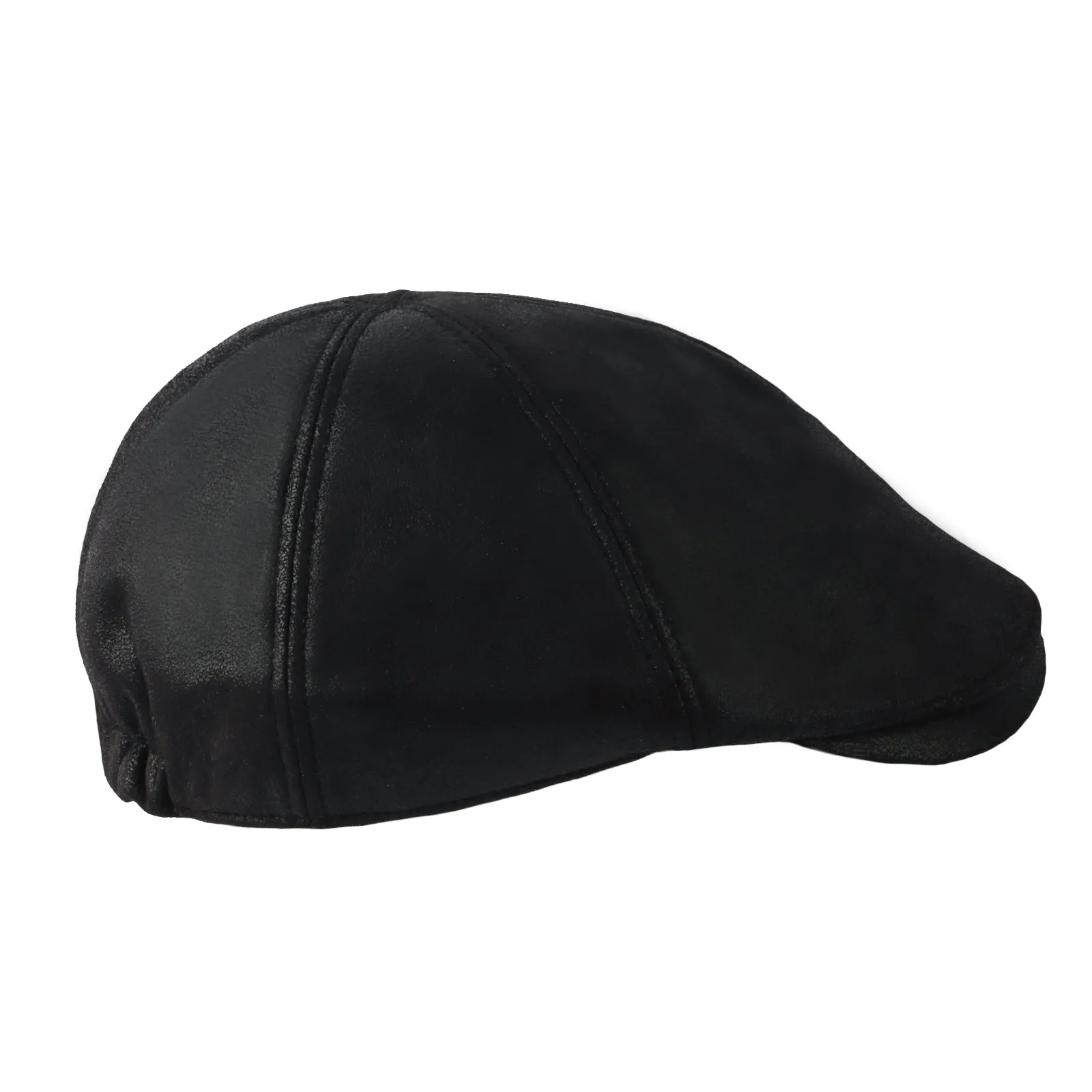 Vintage Cabbie Flat Cap Classic Faux Leather Gatsby Hat YT31290