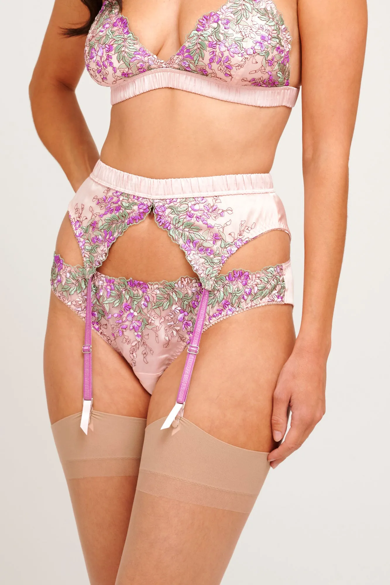 Wisteria suspender belt