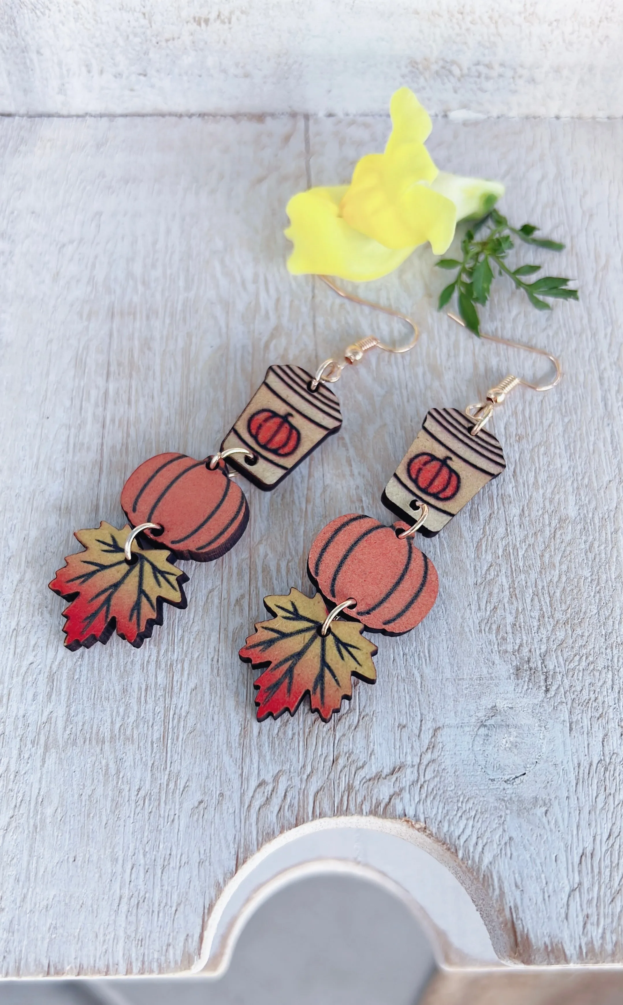 Wooden Harvest Drop Earrings